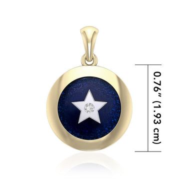 Star Spiritual Eye Silver with 14k Gold accent Pendant MPD1290 - Jewelry